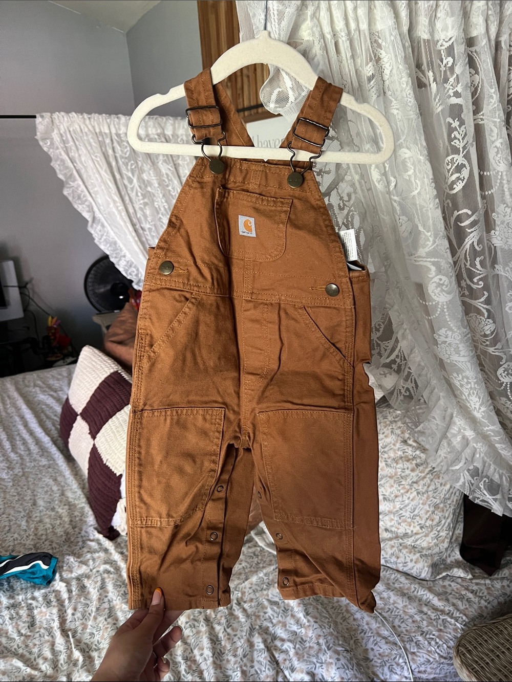 Carhartt Kids Caramel Brown Canvas Overalls